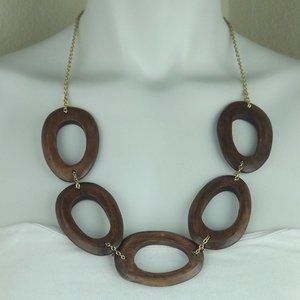 BoHo Brown Wooden Earthy Circle Necklace